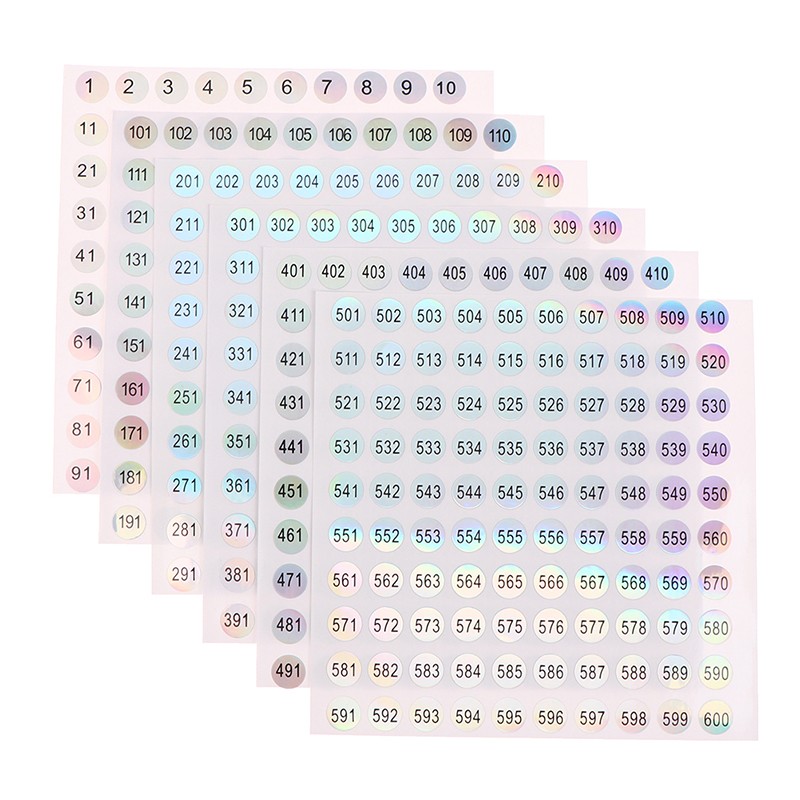 1-1000 Round Waterproof Nail Number Sticker Digital Label Self Adhesive Numbers
