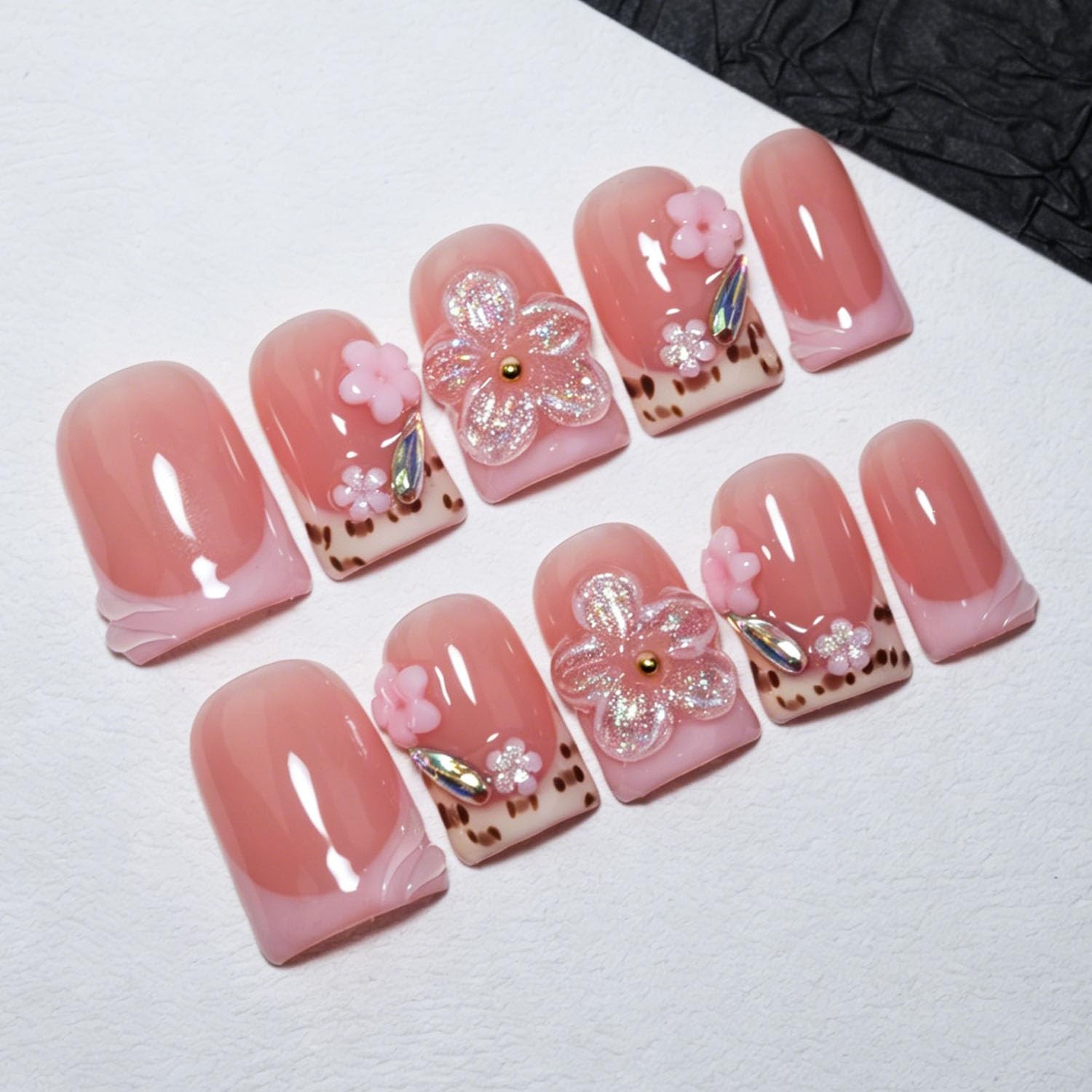 Handmade Short Square French Press On Nails,ReusableandSalon Quality(Y229,M) …
