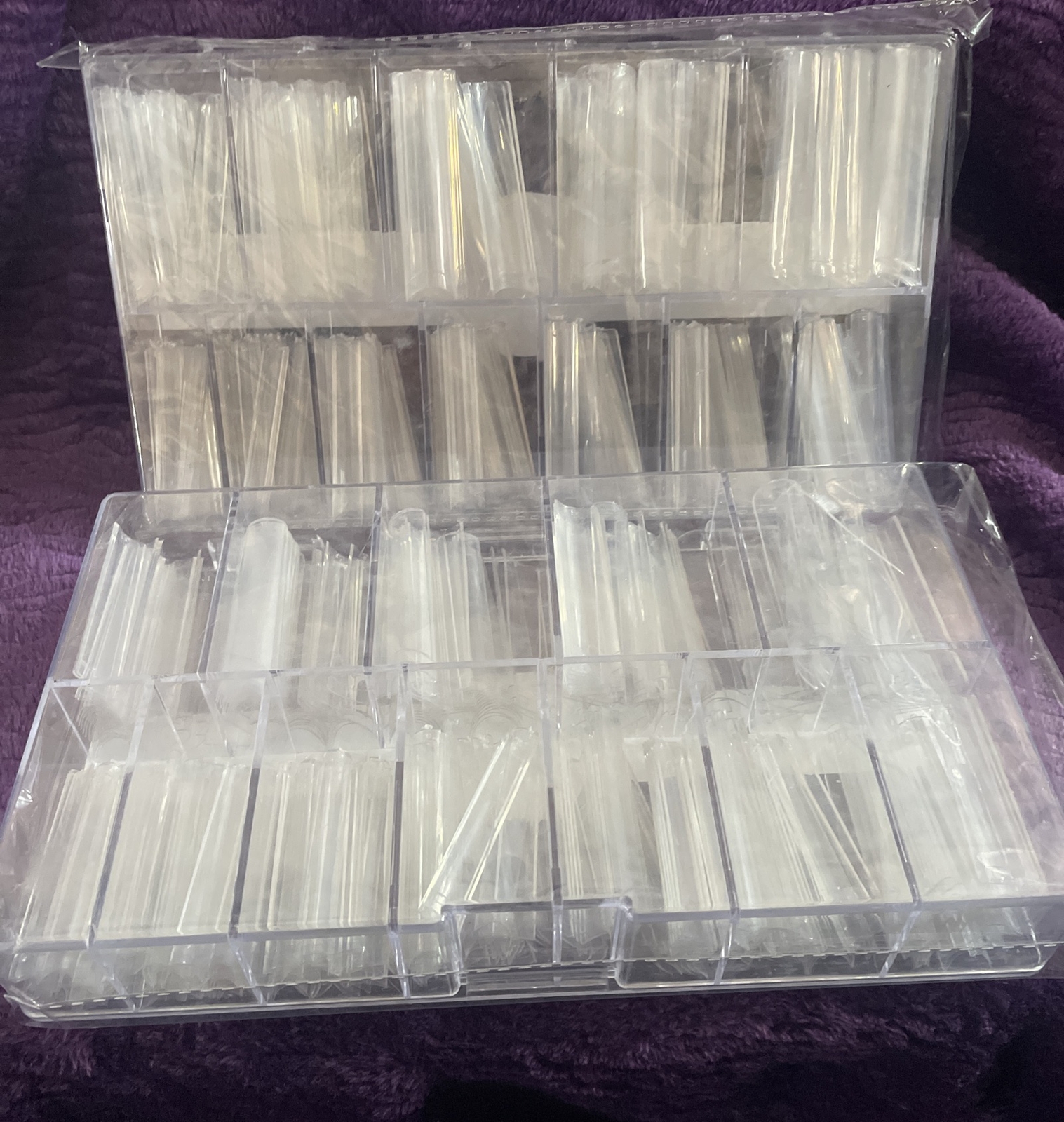 2- Two Guys The Nail Innovators 3XL No C-Curve Square Nail Clear Tips 360pcs