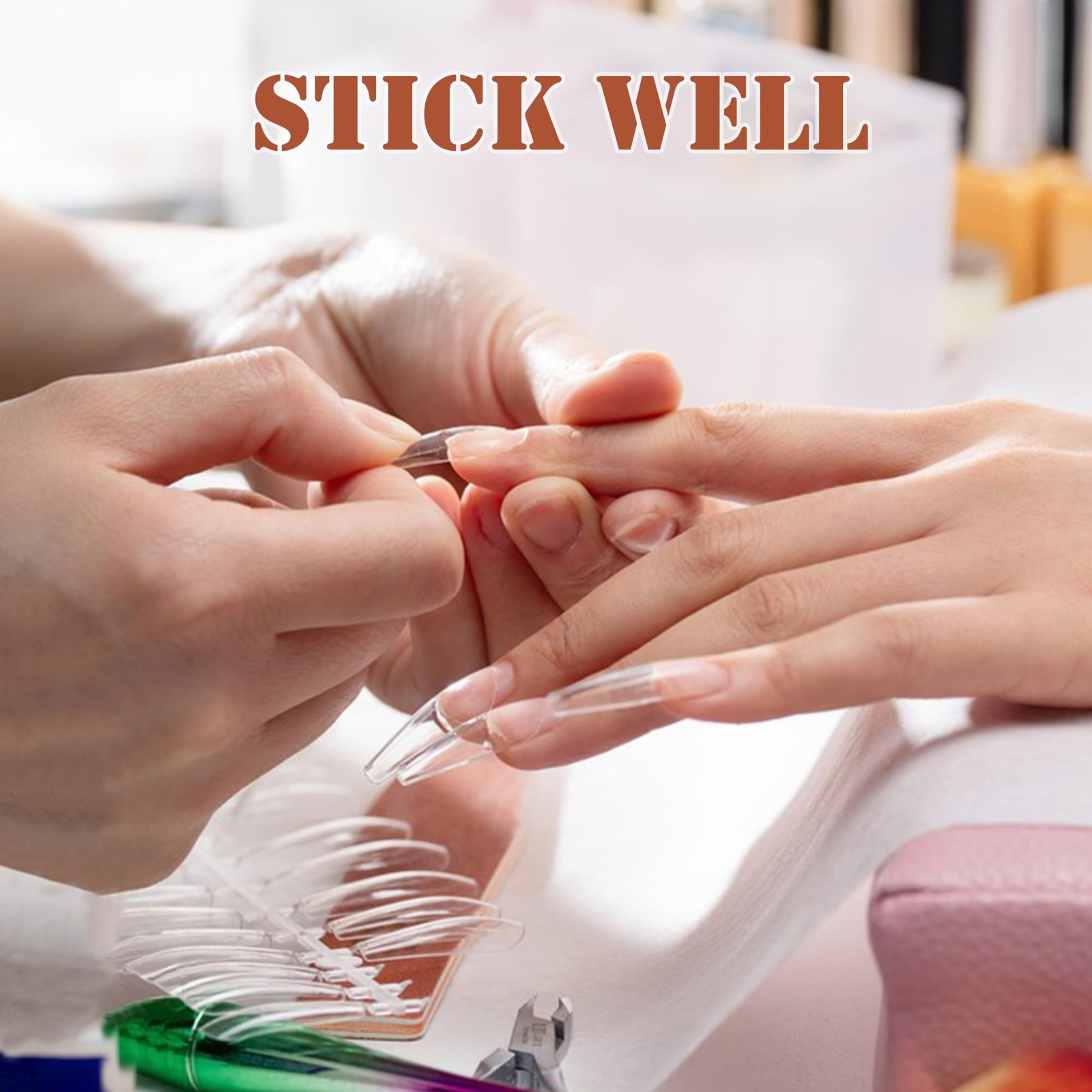 240 Pcs Nail Glue Stickers Double Sided Waterproof False Finger Nail Tips