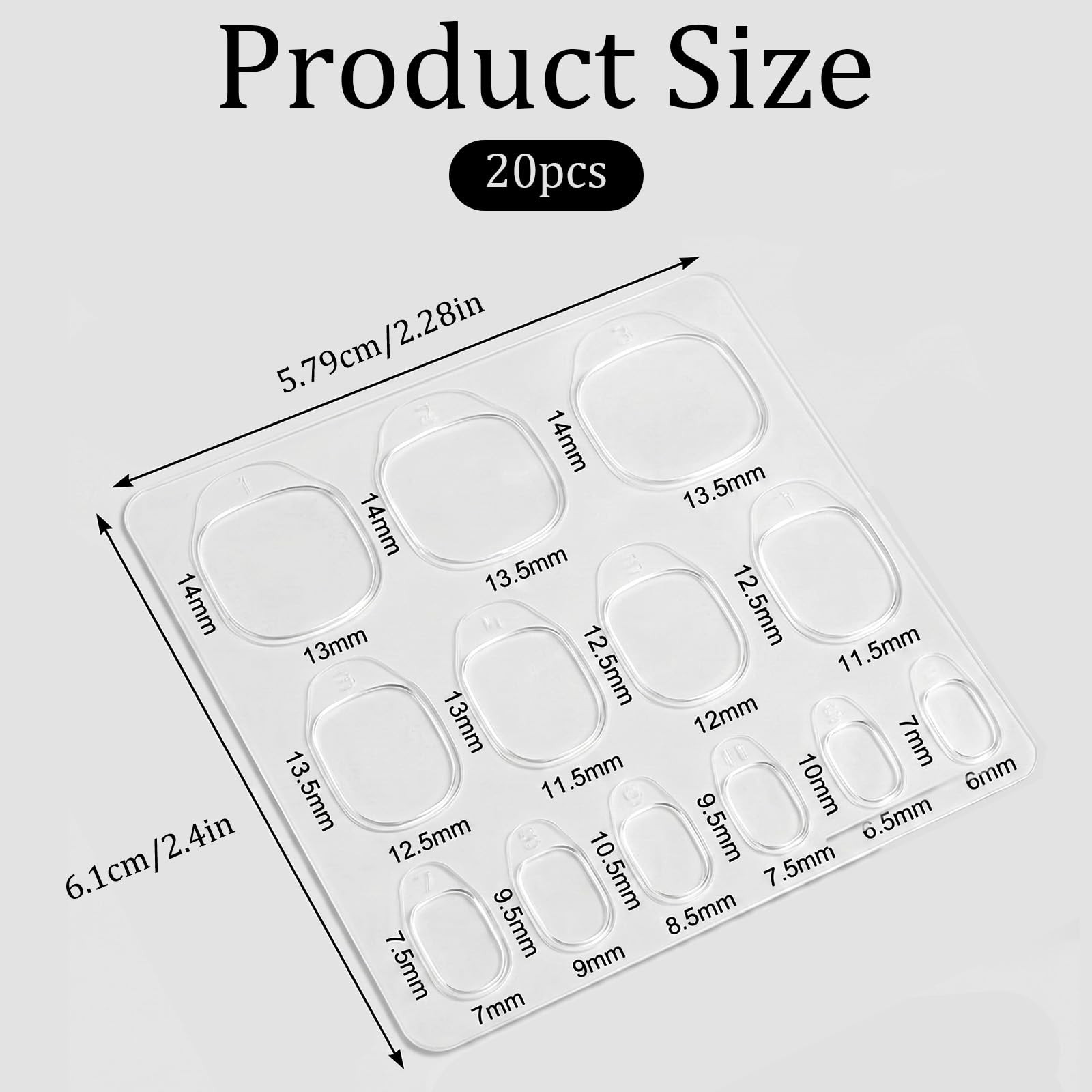 20 Sheets Nail Adhesive Tabs Double Sided Nail Glue Sticker for False Nails