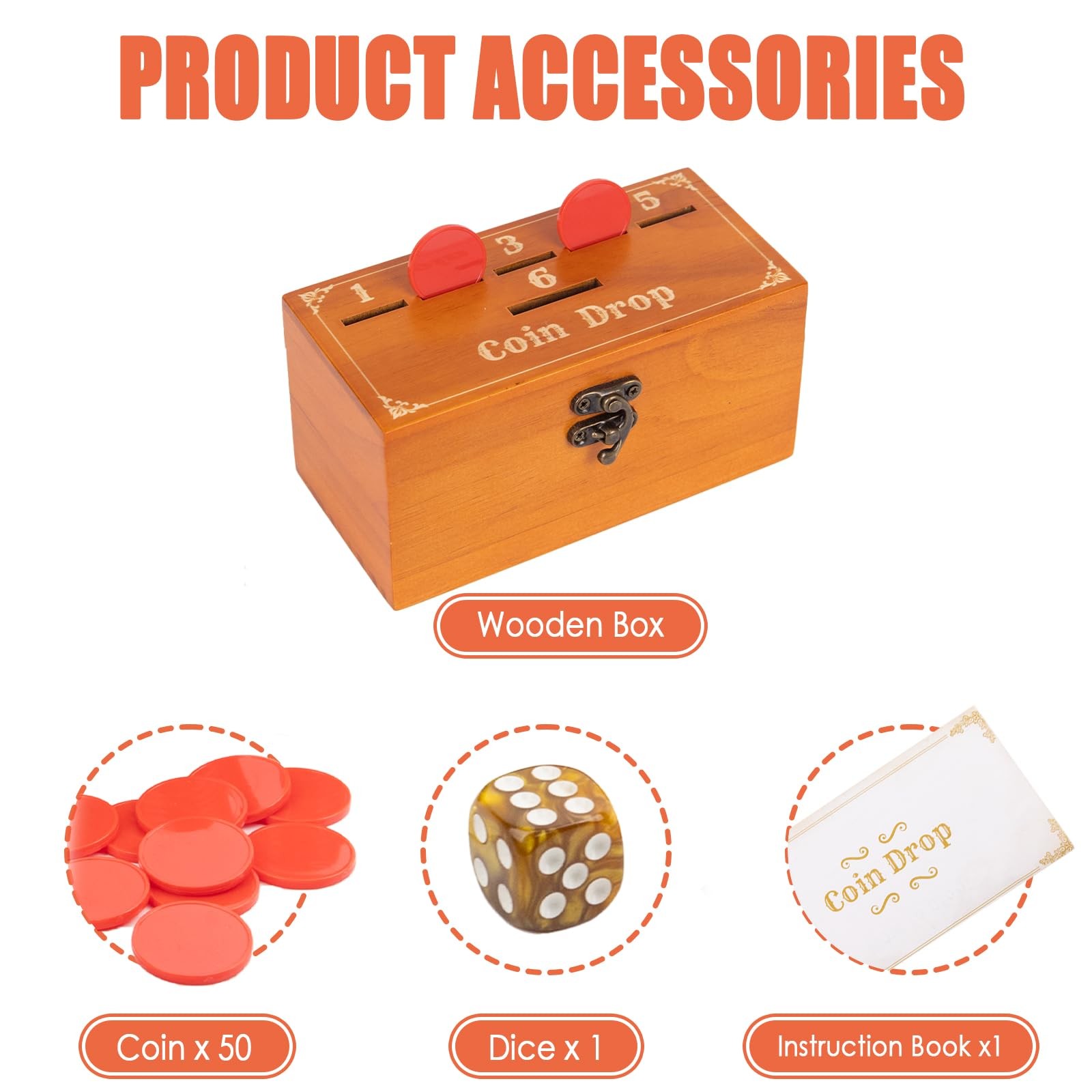 Extguds Wooden Penny Game,Coin Drop Game,Penny Coin 2.8 x 5.2 x inches