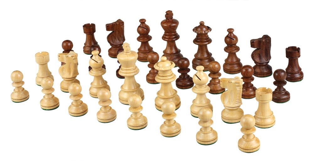 Helen Chess Inlaid Wood Board Game Set with Weighted Large (15 x 15 inches)