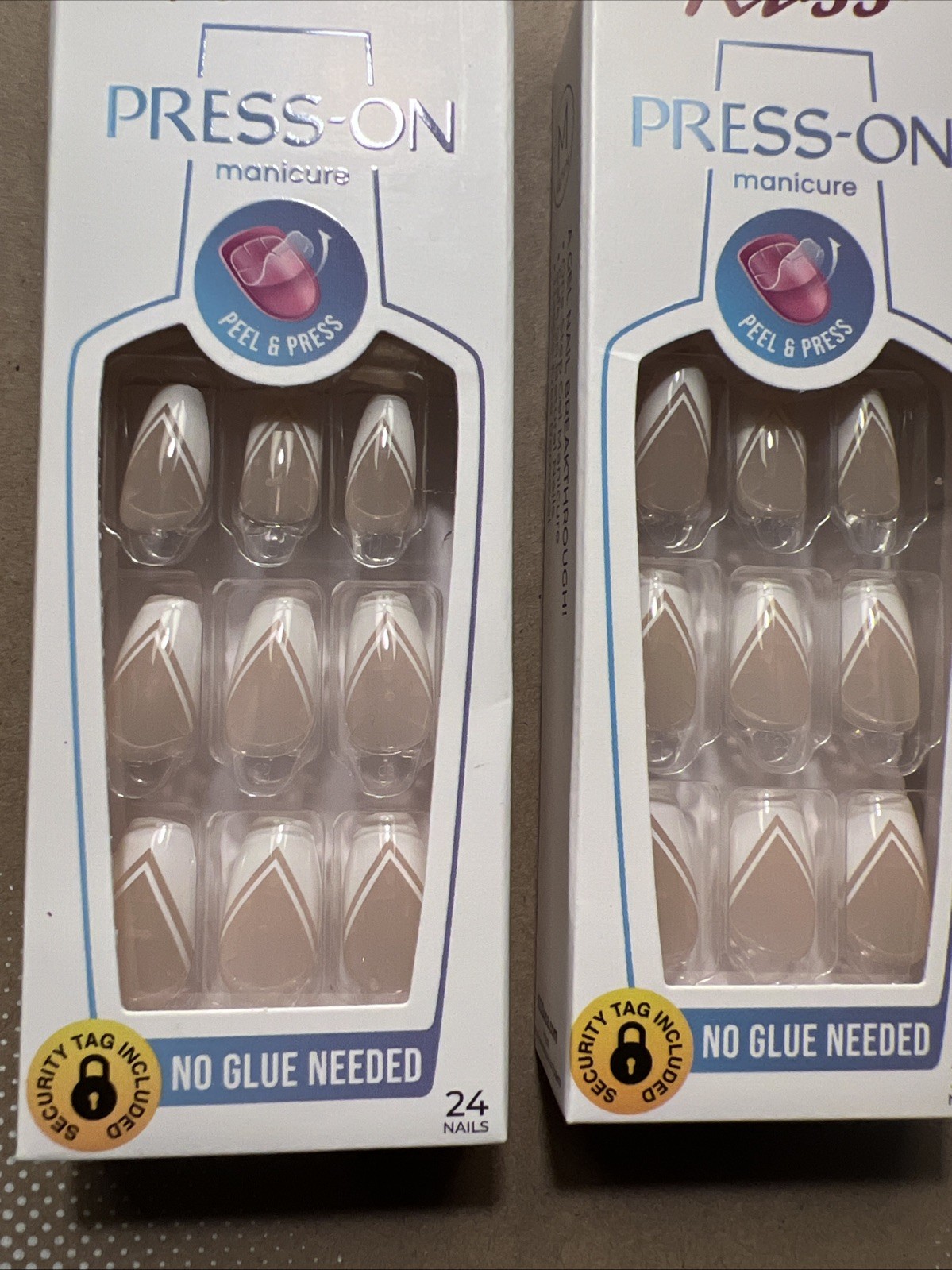 2PK~ Kiss Press-On Manicure Nails “BRB“~Medium~ French Manicure ~No Glue~