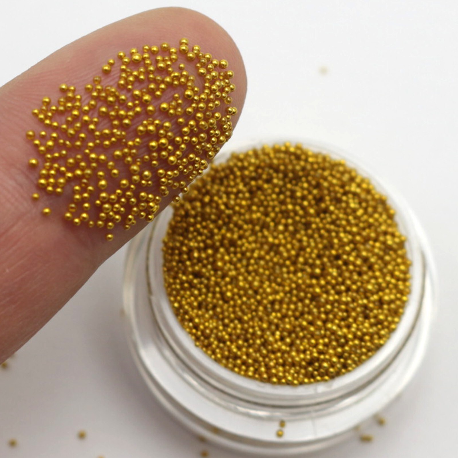 30gram Glass Nail Art Caviar Beads Microbeads 0.6-0.8mm No-hole Storage Box