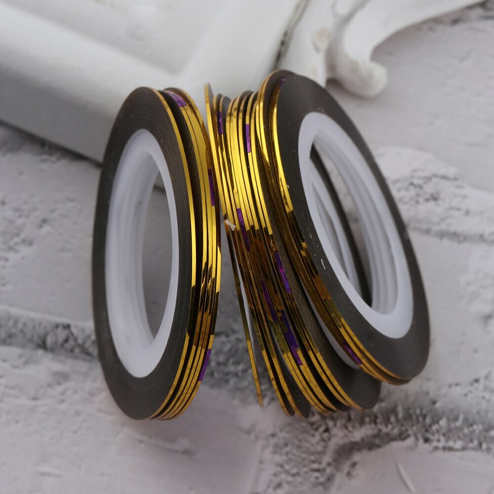 Gold Nail Striping Tape Nail Art Self Long Lasting PVC Easy Apply Stylish Roll