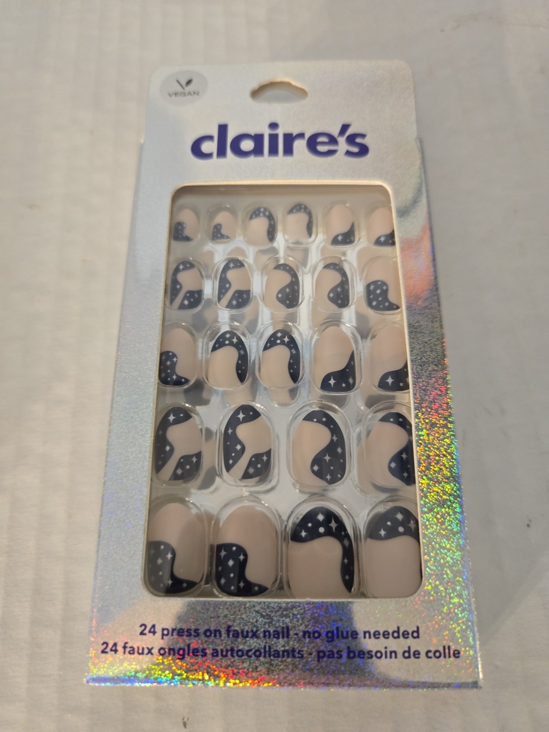 Claire’s Press on Coffin Nails 24 Faux Nails 2 Pack NEW