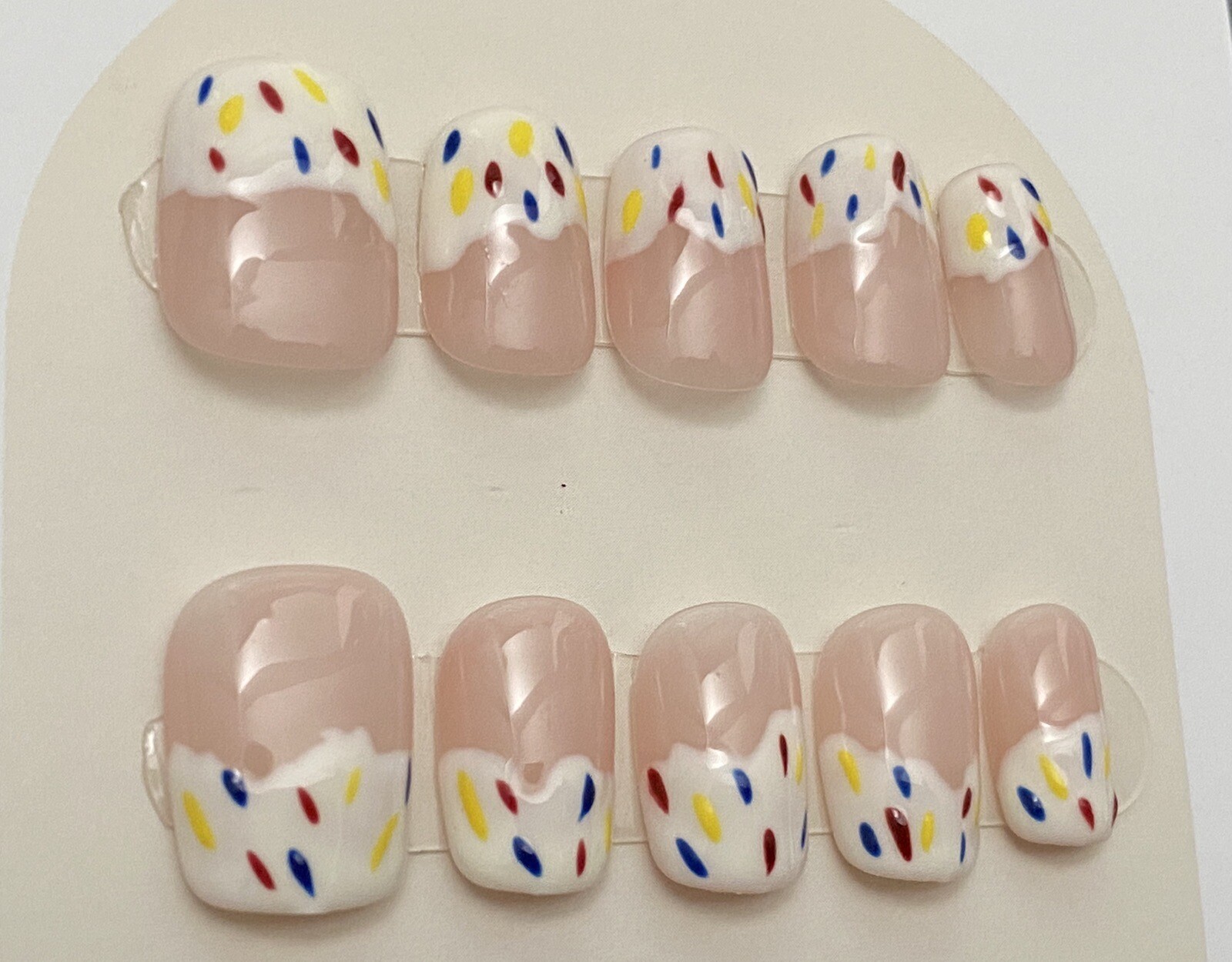 Sprinkle Cupcake Custom Nails Handmade press on nails-10 pcs-Medium