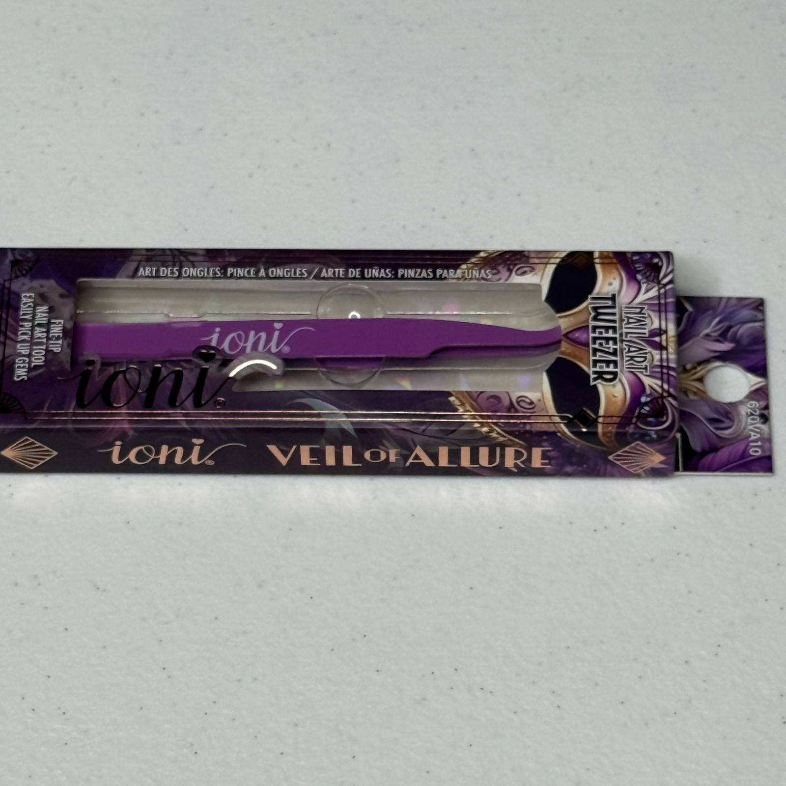 Ioni Precision Tip Gem Picker Tweezers Purple Nail Art Rhinestone Tool
