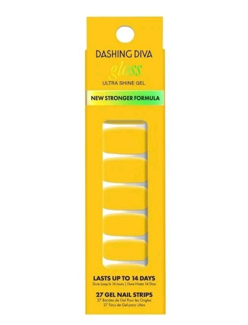 Lot Of 5 Dashing Diva Gloss Ultra Shine Gel Nail Strips Black Green Yellow