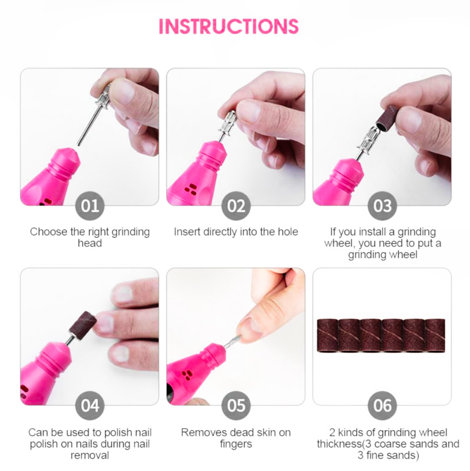 ELECTRIC NAIL ART DRILL FILE ACRYLIC MANICURE PEDICURE PORTABL MACHINE KIT✅ND003