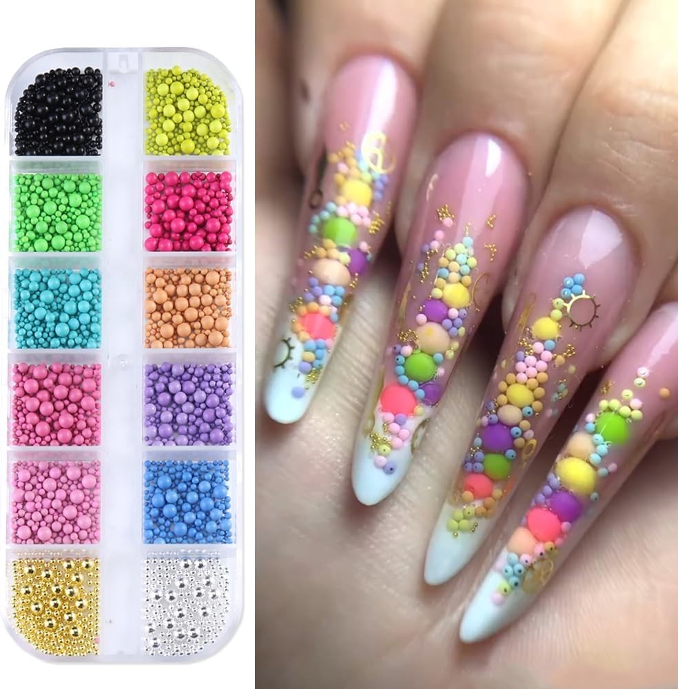 Colorful 3D Nail Rivets – Metal Beads for Gorgeous Acrylic Nail Art
