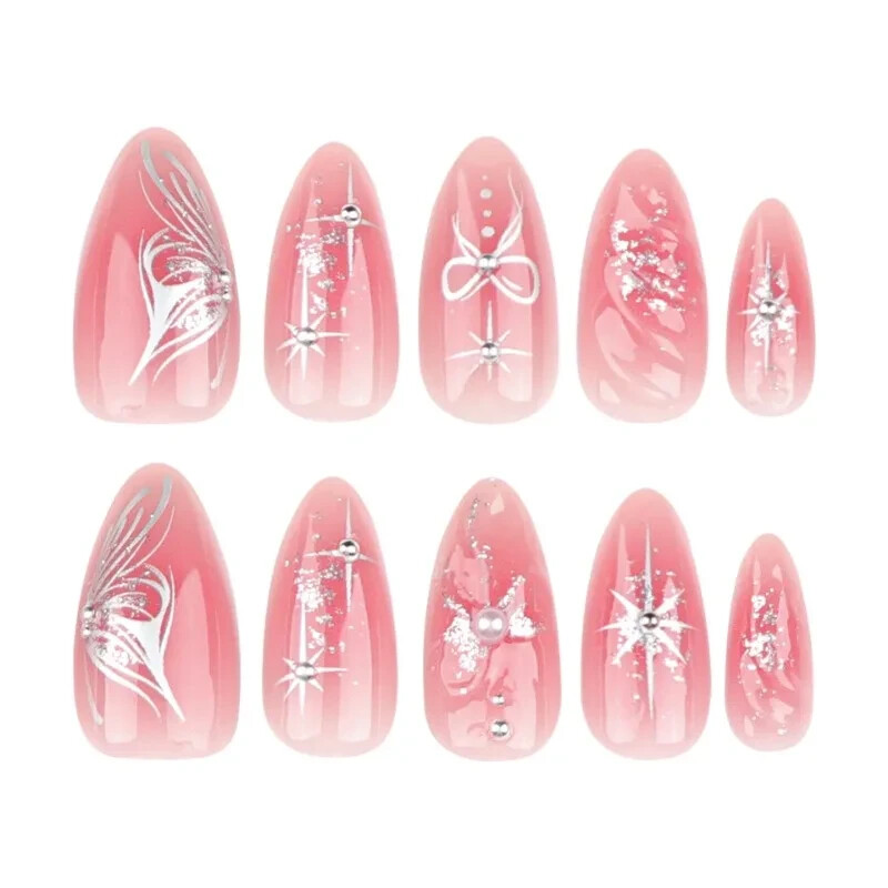 9 Boxes False Nail Tips Full Cover Acrylic 24Pcs per box… Nails Decoration