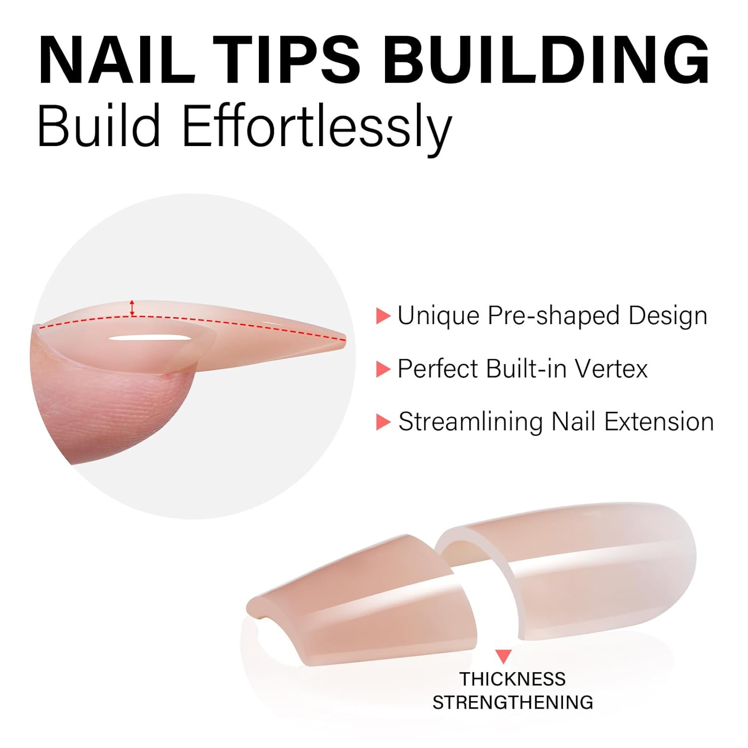 AILLSA Press on Nails Almond 140 PCS Fake Nails 4 in 1 Medium Glossy Nude Nails