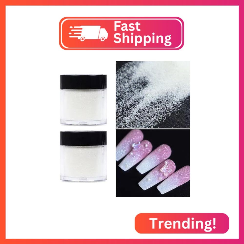2Pcs 10g Nail Glitter Powder Transparent Nail Glitter for Nails Art Holographic