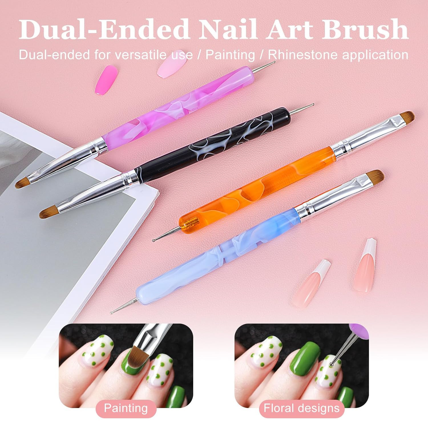 French Tip Brush Nail Art Tools Set for Professional Manicure and Detailing