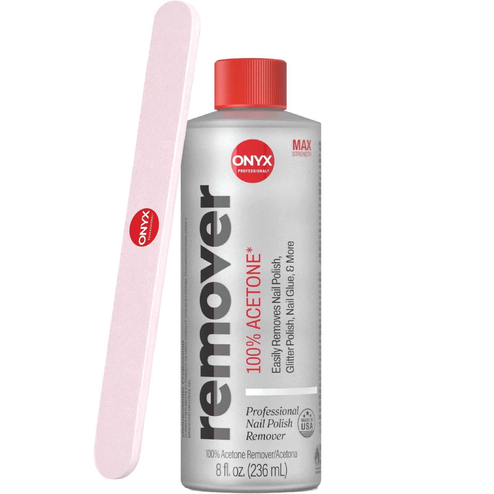 Onyx Professional 100% Pure Acetone Nail Polish Remover 8 Fl Oz (Pack of 1)