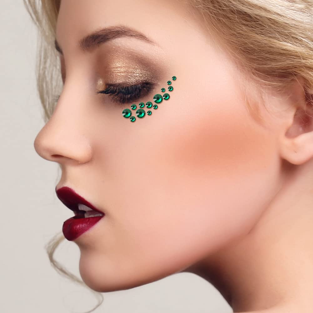 3792 Pcs Green Crystal Flatback Rhinestones Set for Nail, Art, Crafts, Makeup, T