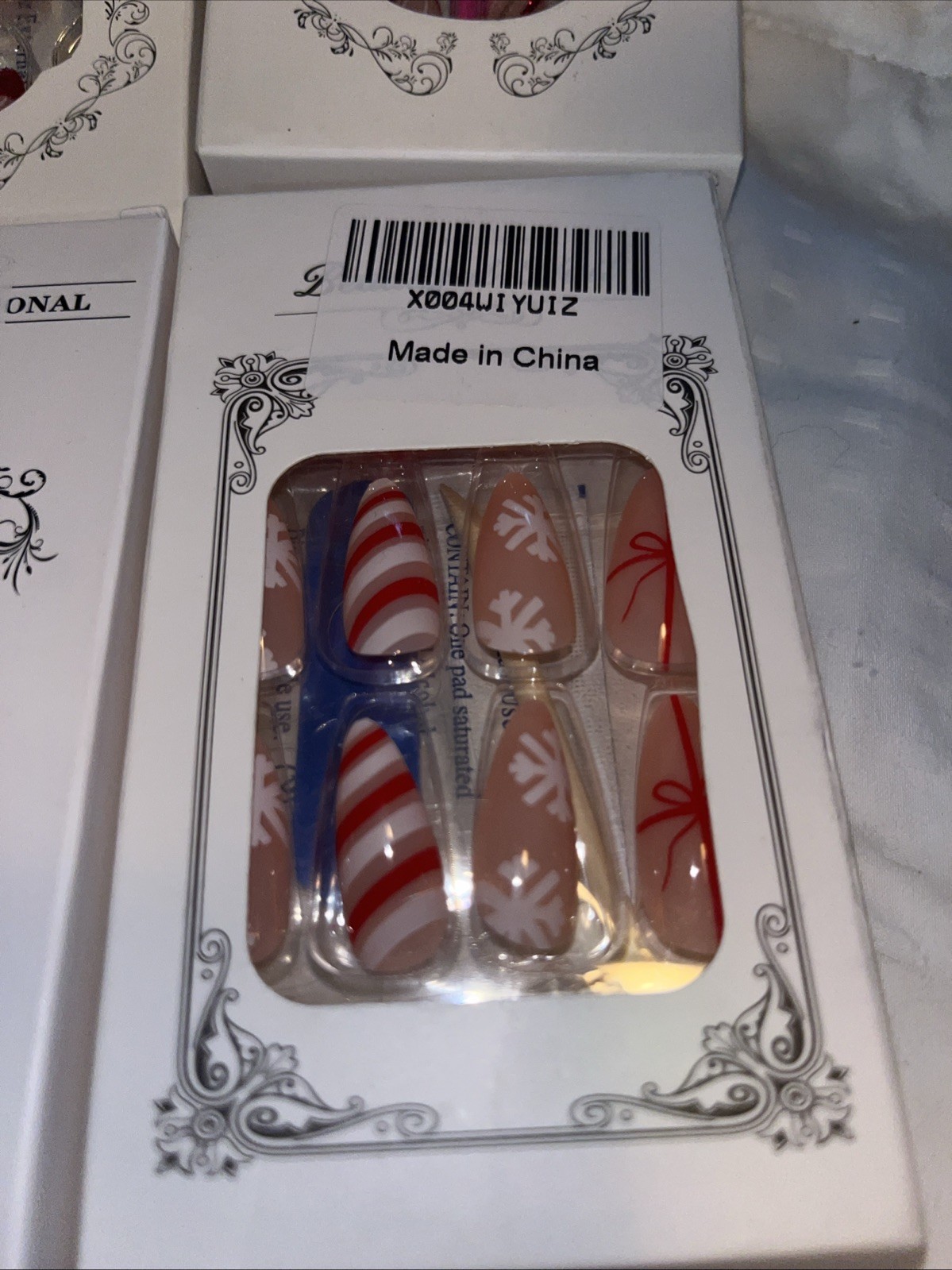 Lot 4 Box 24 Nail Coffin Almond Pointy Shaped Press On Nails Easy Application