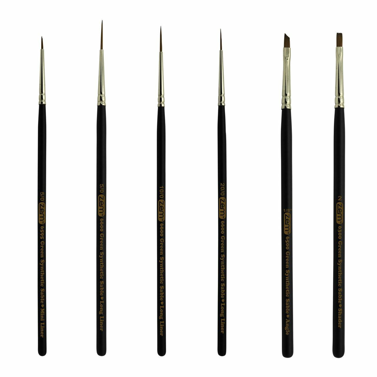 AS-144 Green Sable Synthetics Detail – Liner Combo 6 pcs