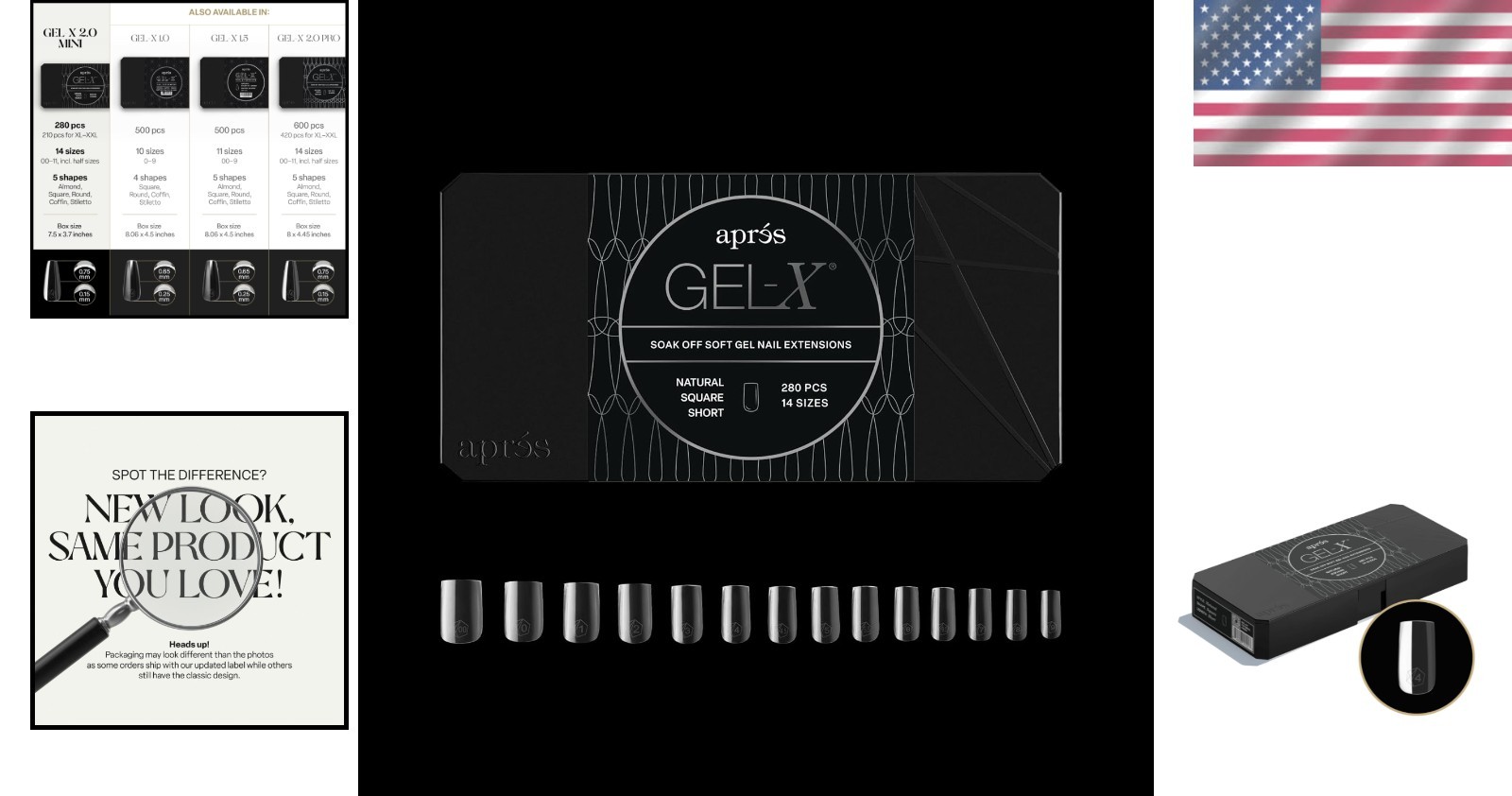 Glossy Short Gel-X Nail Tips – 280 Durable Square Tips for Stunning Nails