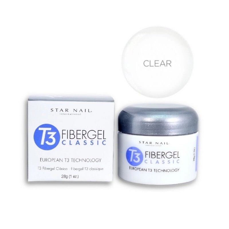 Star Nail T3 Fiber Gel Classic flexible sculpting gel Clearly Clear 1oz(28g)