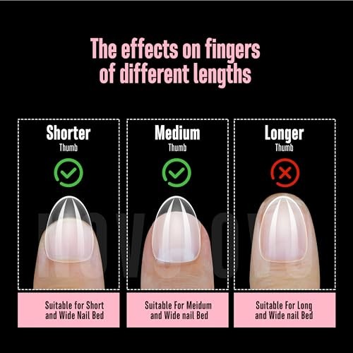 Extra Short Almond Nail Tips, Thick Extra Short Almond Thick Nail Tips 224