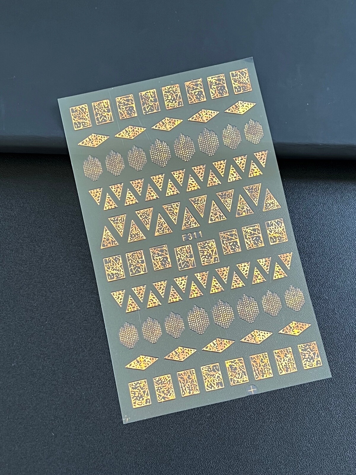 3DNail gold hologram geometric/flower stickers shiny nail art manicure decals