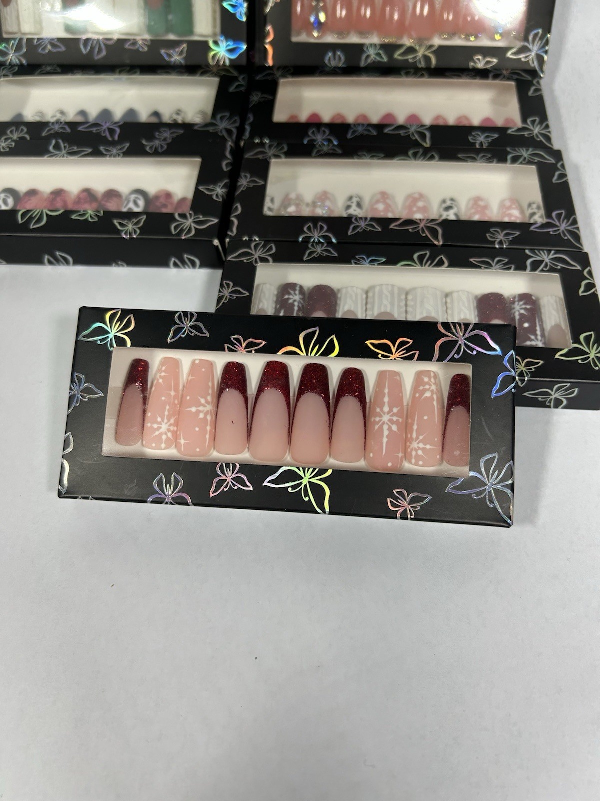 (Lot of 18) Press On Nails – Handmade / Boutique Style – New – Mixed Designs