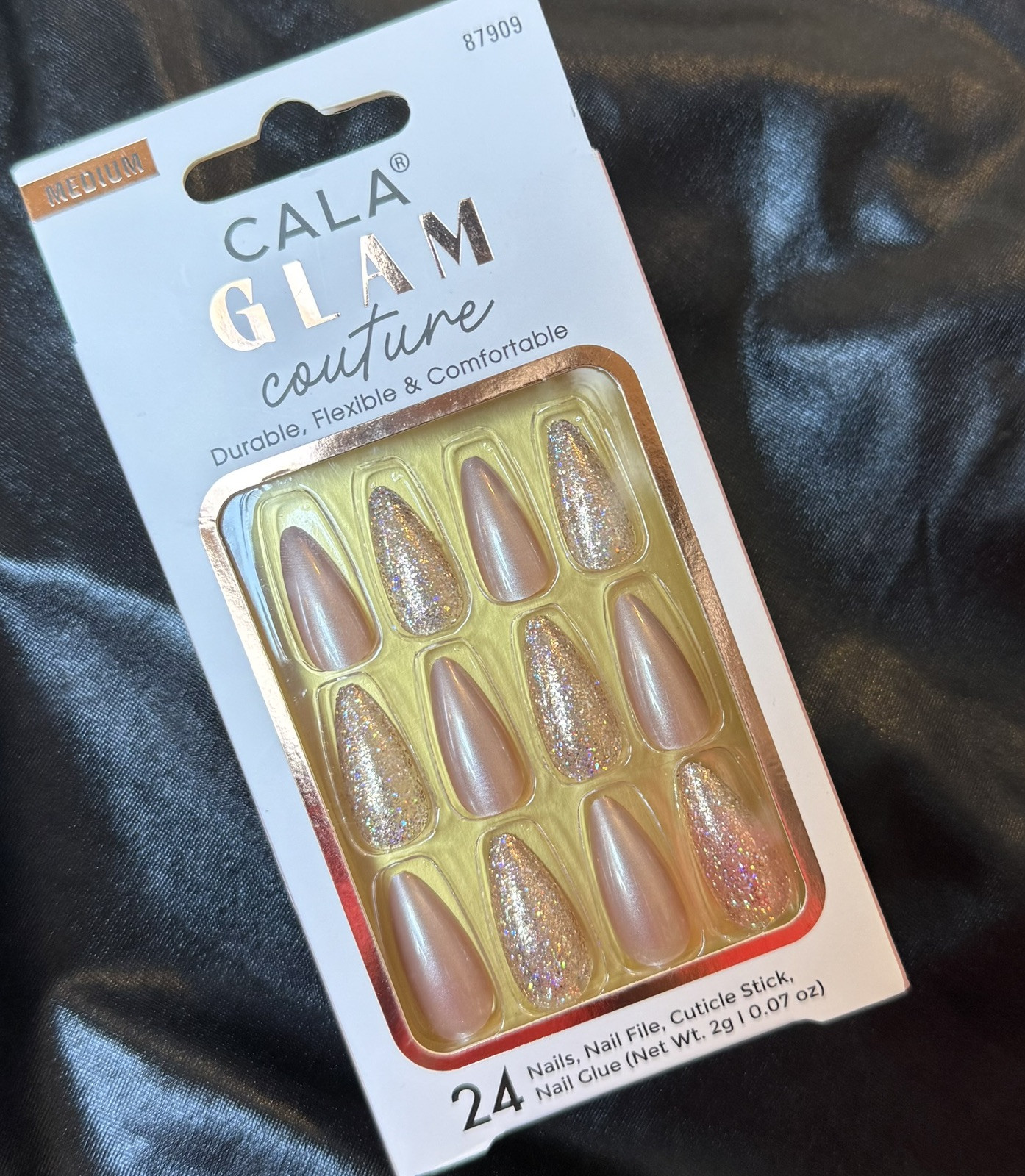 CALA Glam Couture Salon Quality Press On Nail Set Of 24~Includes Free Gift!