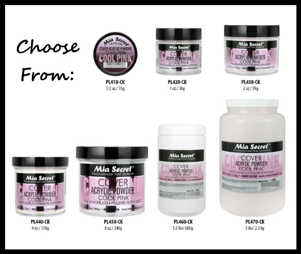 Mia Secret Cover COOL PINK Acrylic Powder – CHOOSE SIZE: