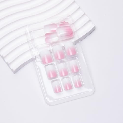 White Ombre Fake Nails Square 1 Fl Oz (Pack of 24) Style 13