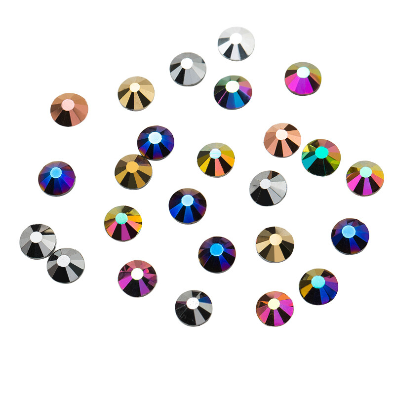 Metallic Color Crystals Glass Flatback Nail Art Rhinestones Clothes Decorations
