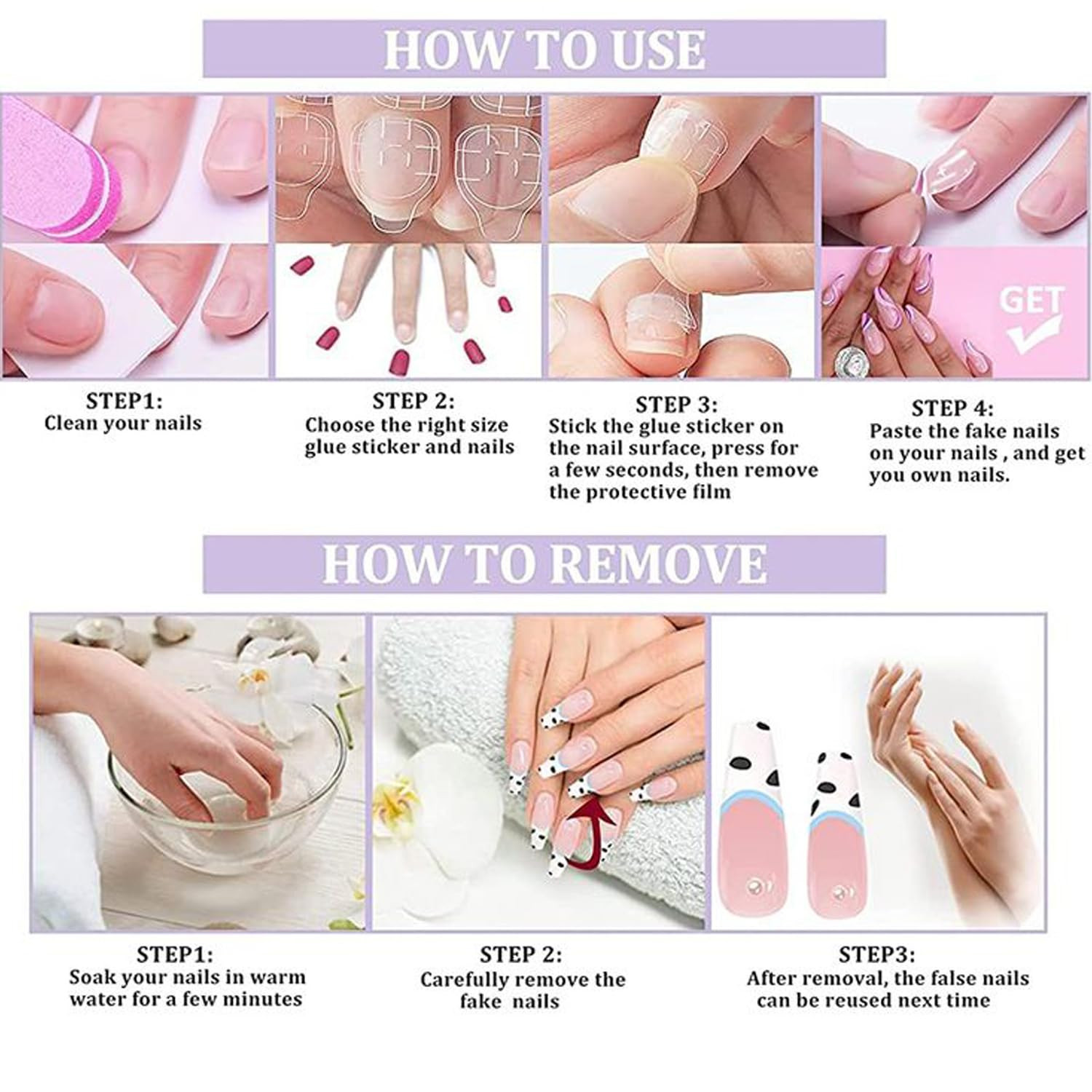 24Pcs Flower Press on Nails Short Almond Fake Nails with 3D Gold Beads Design Da