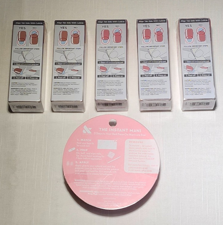 6 Brand New Boxes of Press-On Nails/5 imPRESS & 1 Olive & June – Variety (NEW)