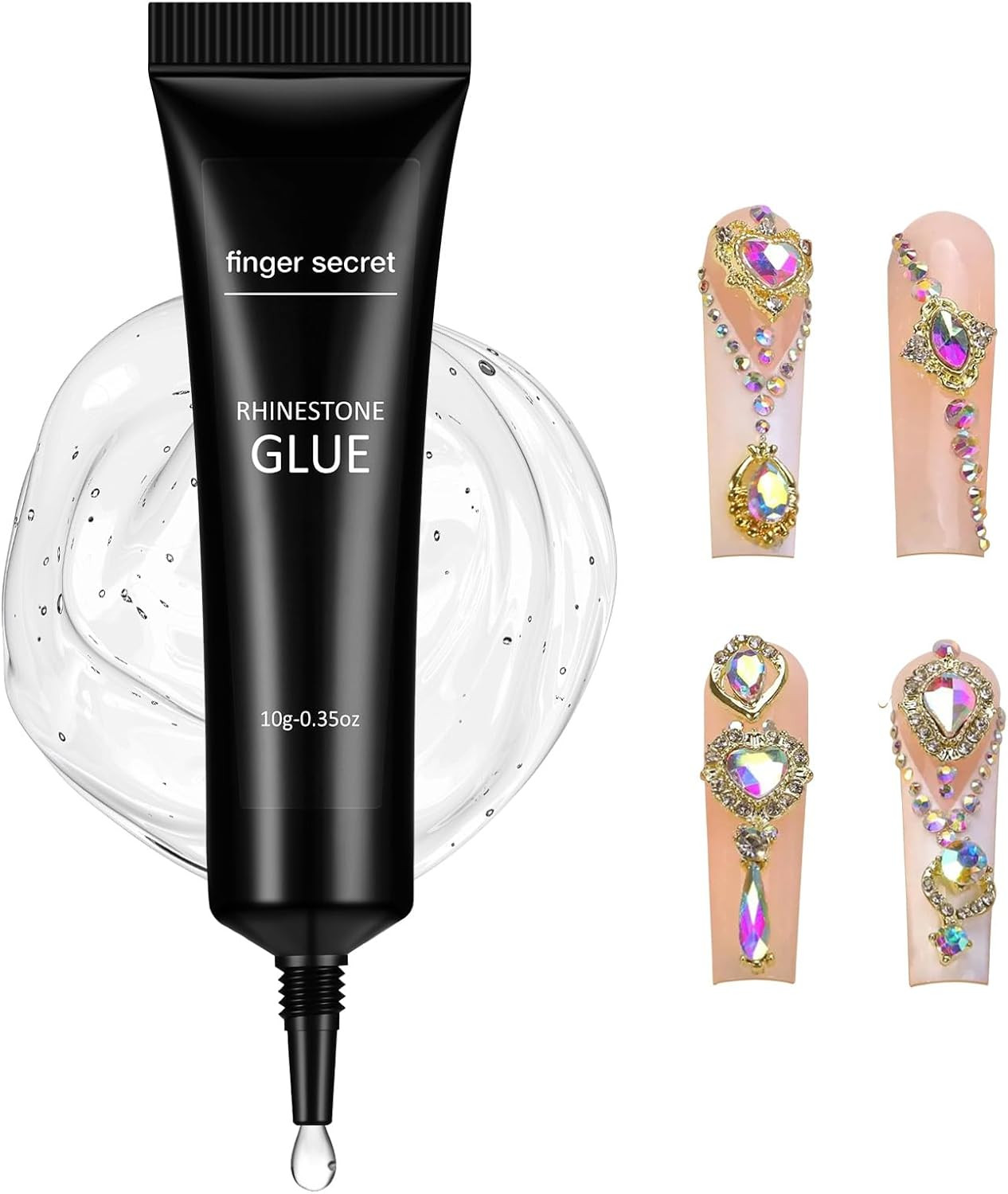 Nail Rhinestone Glue Super Adhesive Gel 10G for Gems and 3D Nail Art, Long Lasti