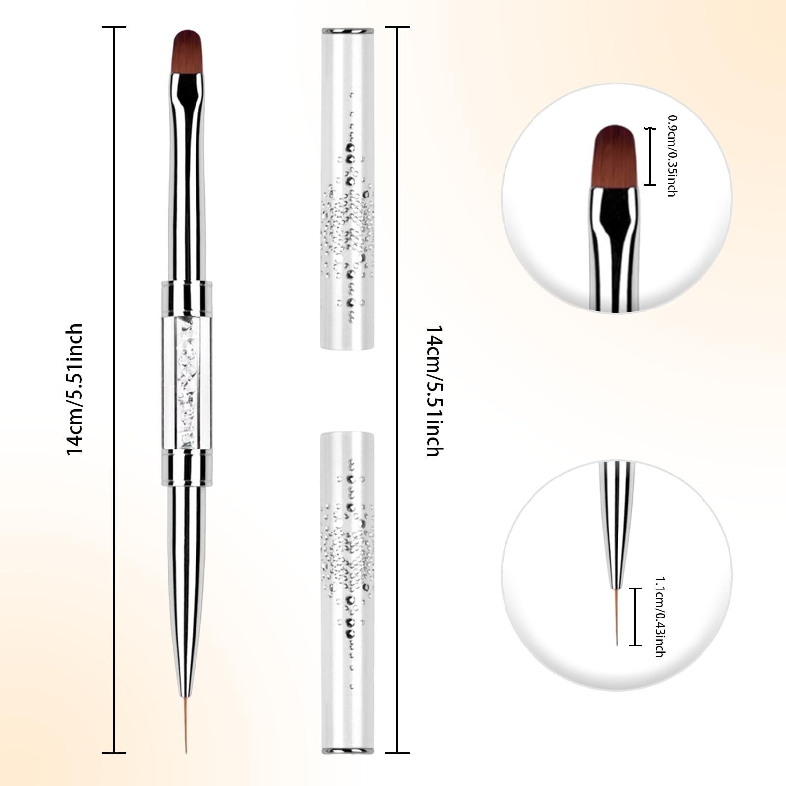 1Pcs Dual Ended Hard Gel Nail Brushes for Builder Gel&Polygel Salon Grade Nail