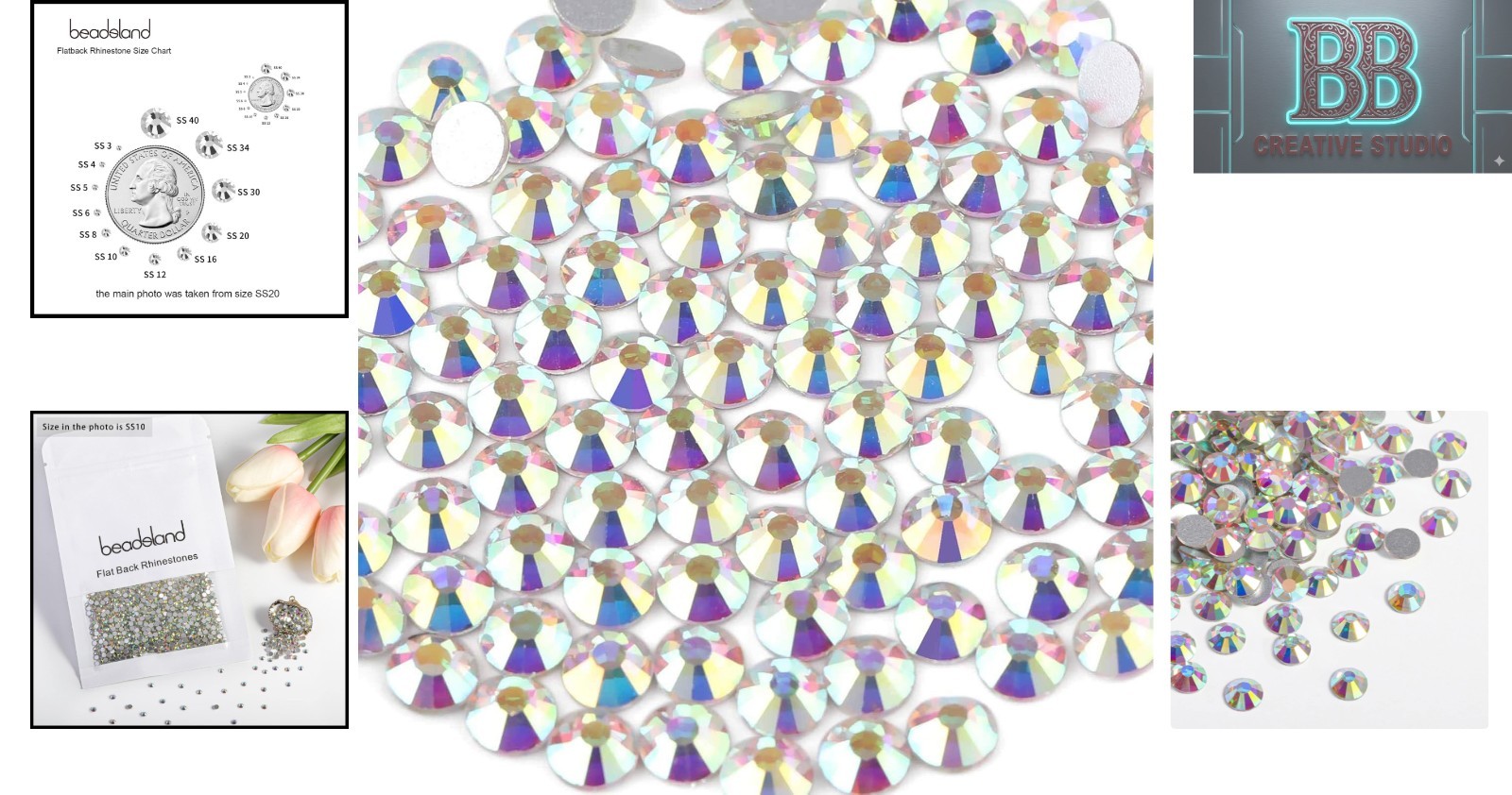 Versatile 1440 Pcs SS10 Crystal AB Rhinestones for DIY Crafts and Nail Art