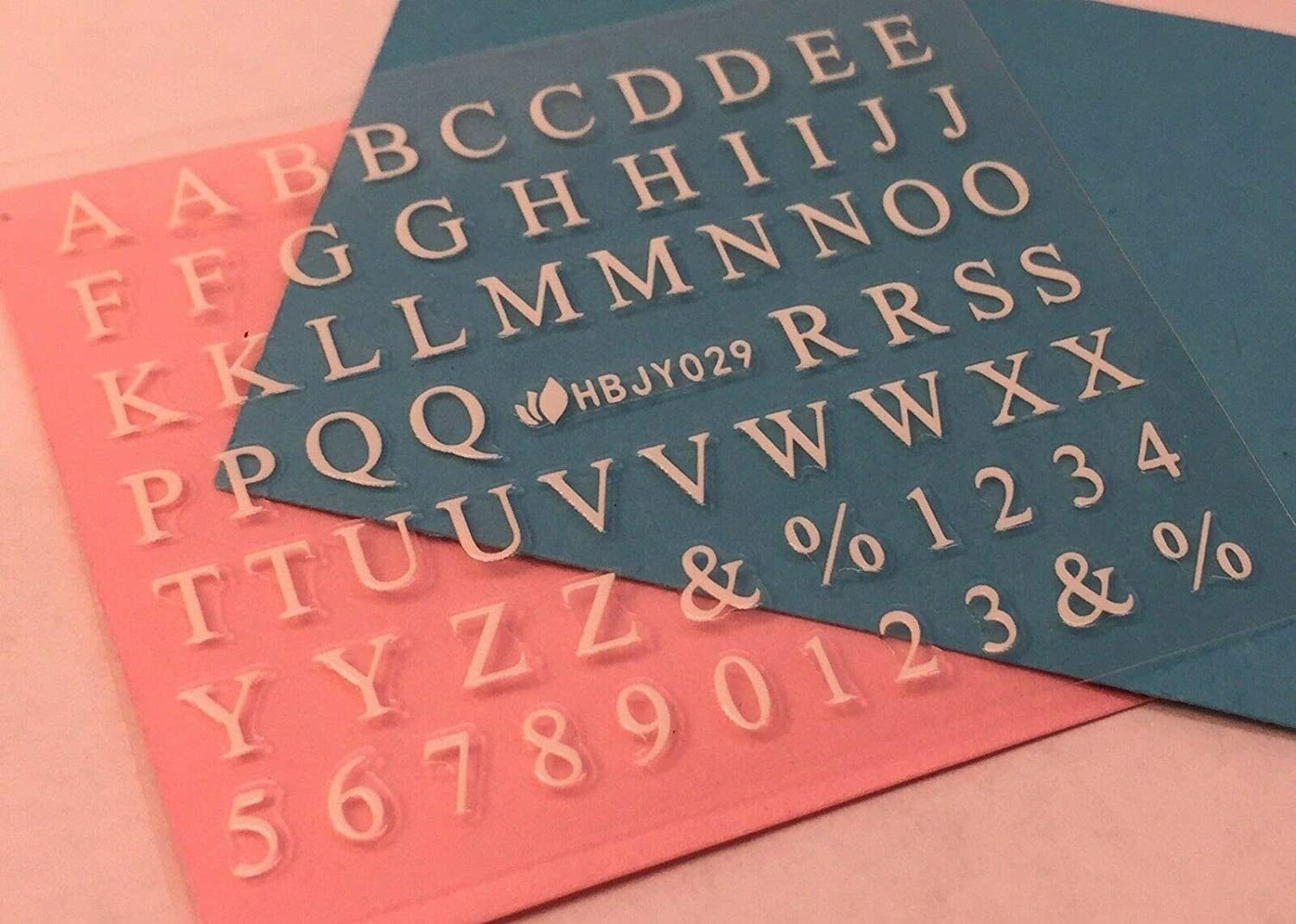 Nail Art 3D Decal Stickers Alphabet Letters White HBJY029