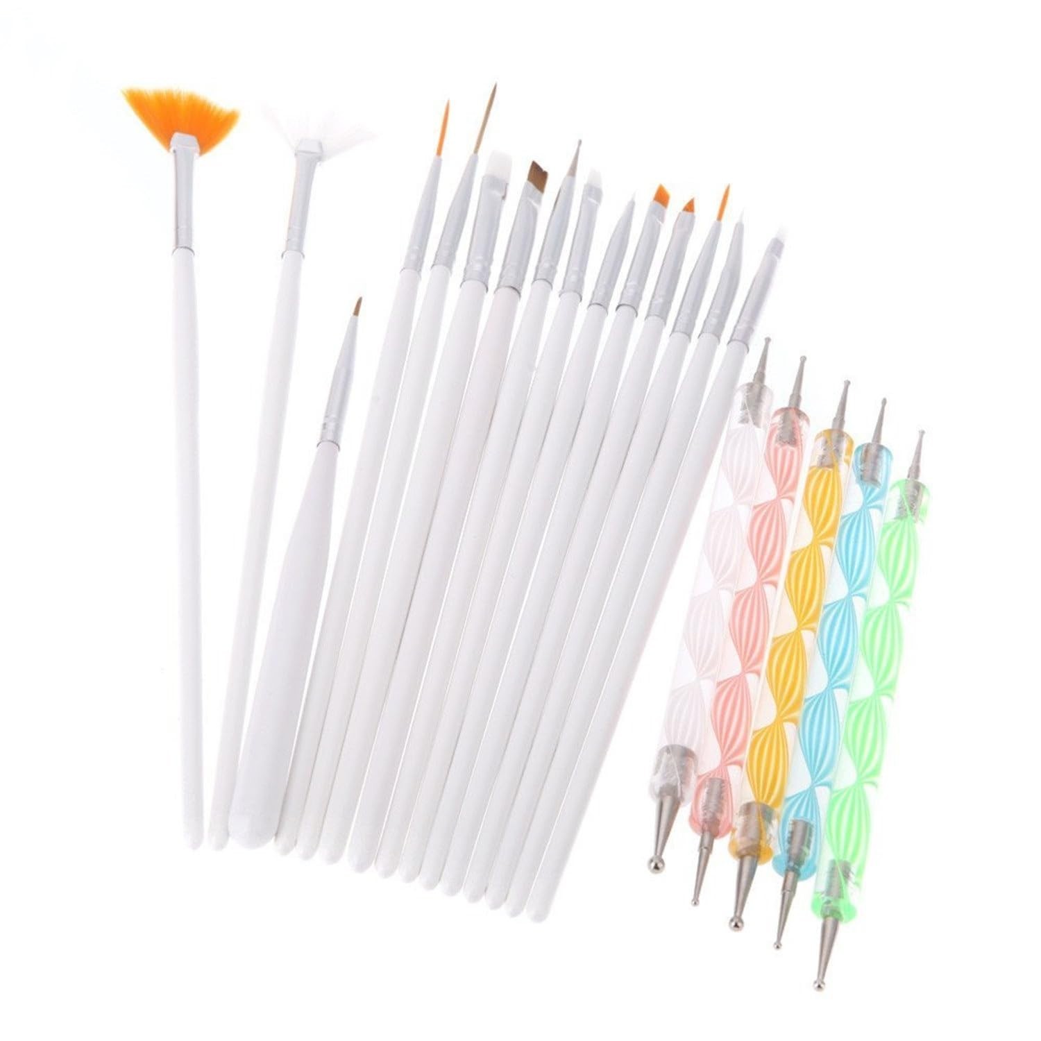 15 Brush & 5 Dotting Pen Set – Complete Nail Art Design Tools for Creatives