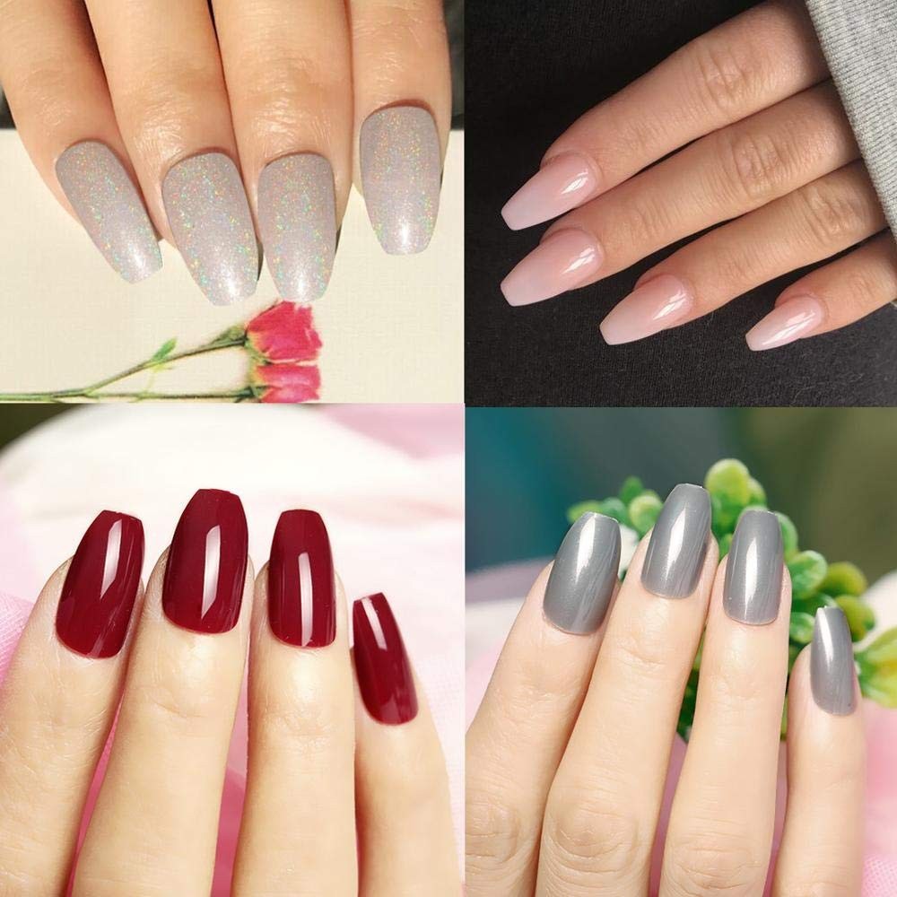 500 Count Clear Coffin Fake Nails – Acrylic Ballerina Style for Easy Styling