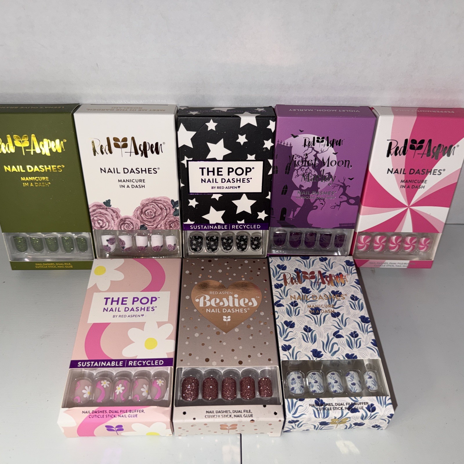 Lot of 8 Red Aspen Nail Sets NEW All Different Great Variety!! Lot 4