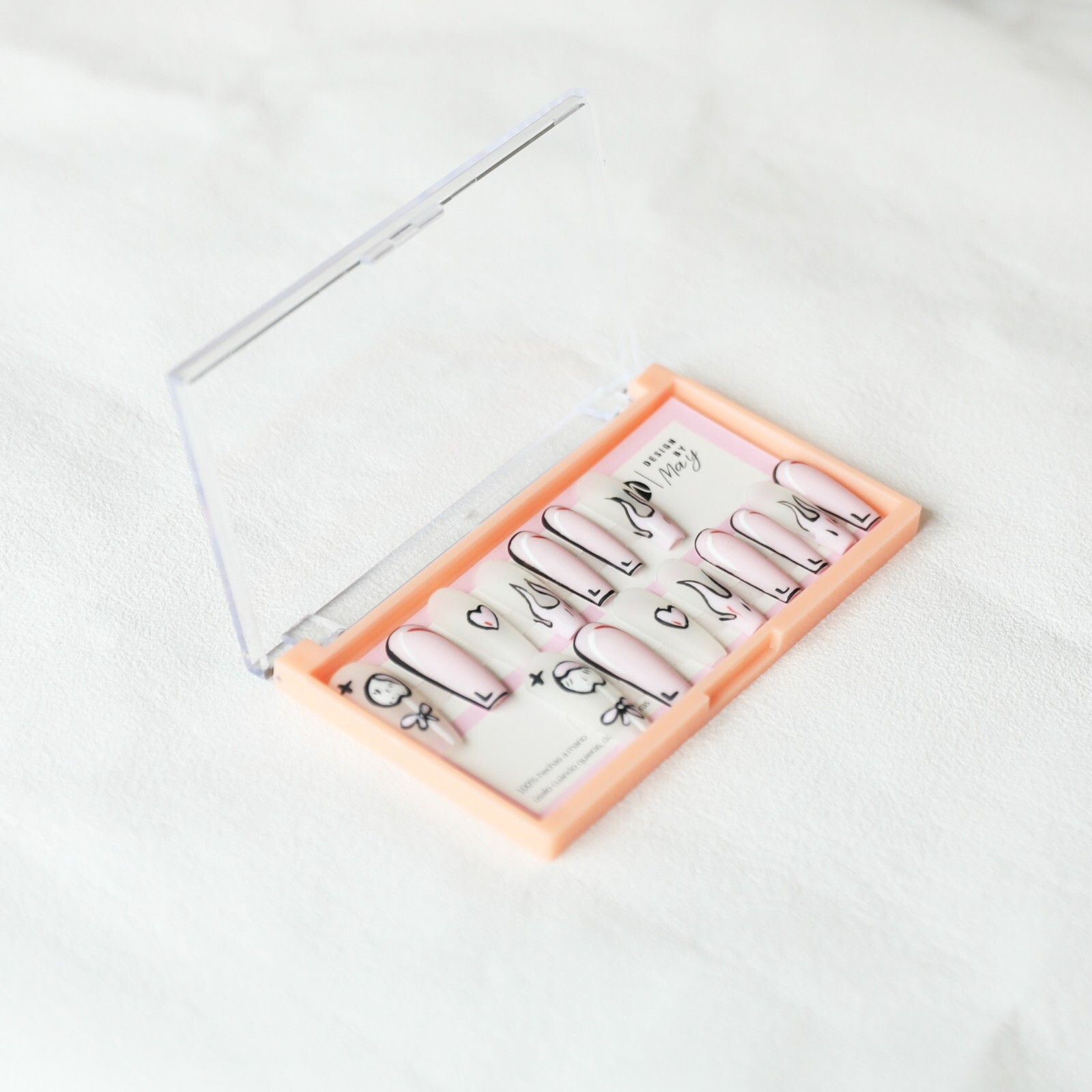15Pcs Mischievous Pink Press on Nail Art By Handmade