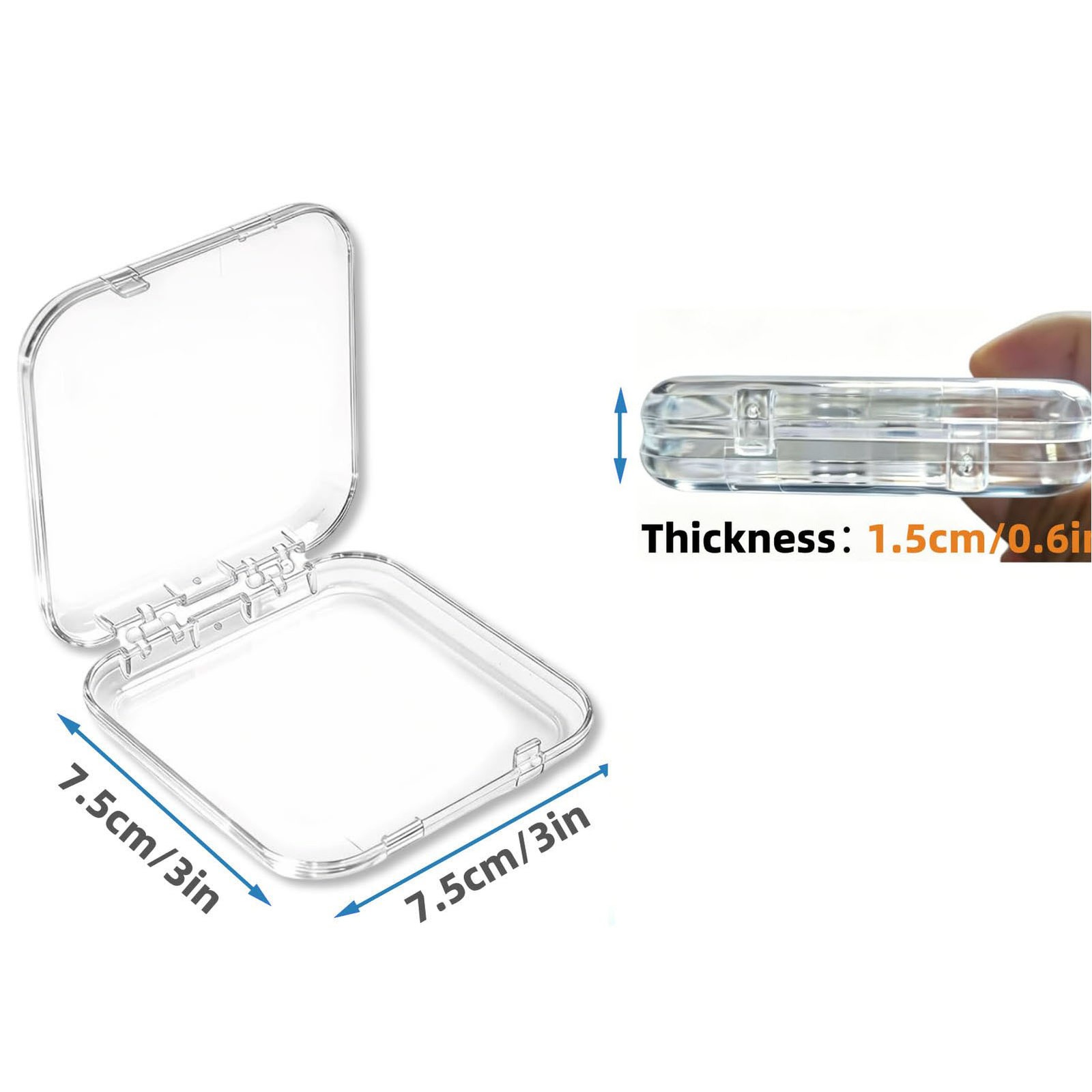 16 Pcs Acrylic Press On Nail Storage Box Clear Press On Nail Packaging With NEW