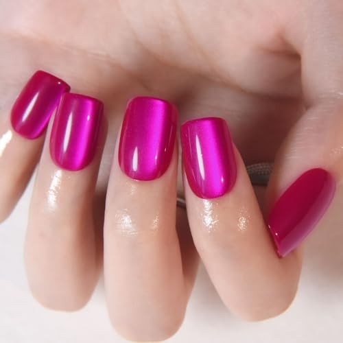 30Pcs Hot Pink Cat Eye Short Square – 30 Ounce – Pack of 1