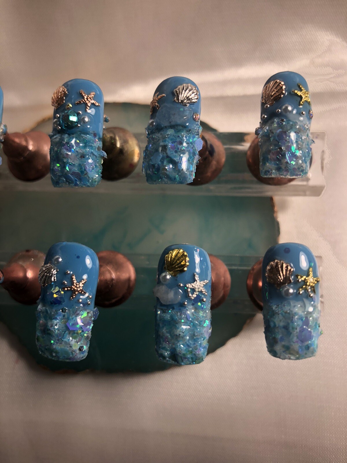 Z NAILZ! Gorgeous Set Of Custom Handmade Beach Gator CLAWZ! Press On Nails