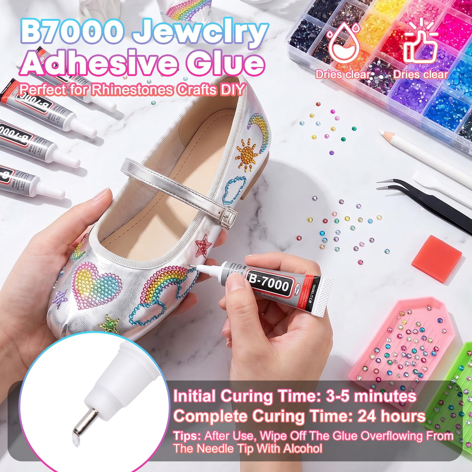 Bedazzling Kit, 40000Pcs 40 Colors 3mm Jelly Resin Flatback Rhinestones with …