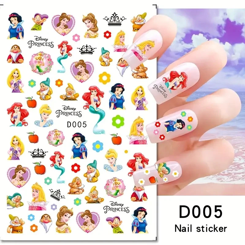 Nail Art Stickers Decals Disney Princess Cute Fairytale Royal Girl Design