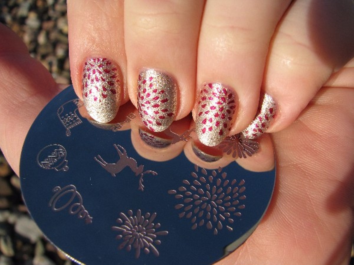 Christmas Tree Deer Fireworks Manicure Nail Art Stamping Template Image Plate