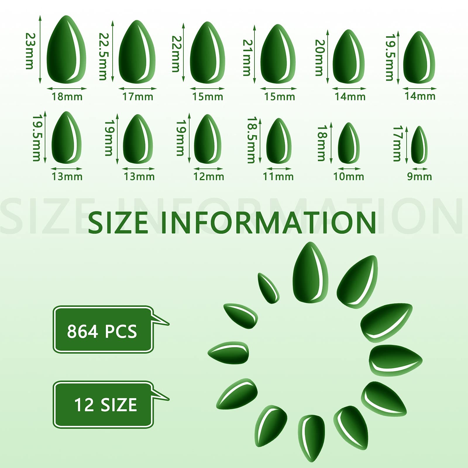 Almond Press on Nails 36 Colors 864 Pcs Press on Nails, Glossy Full Cover Fak…